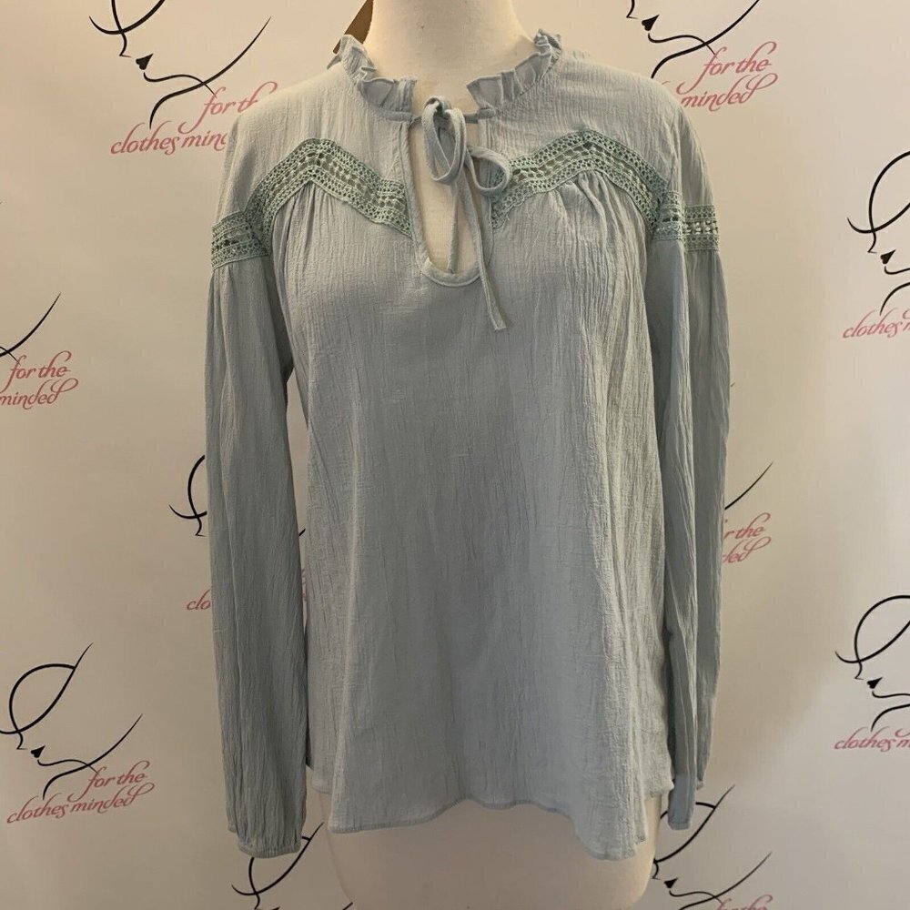 Listicle. Sz Small. Boho Pullover with Lace Inserts. Gauze. New With Tags. B4